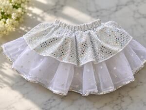 Chasing Fireflies Silver Sparkle Tutu Skirt One Size Dance Fairy Costume